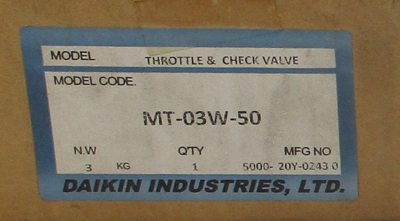 DAIKIN MT-03W-50 NSMP