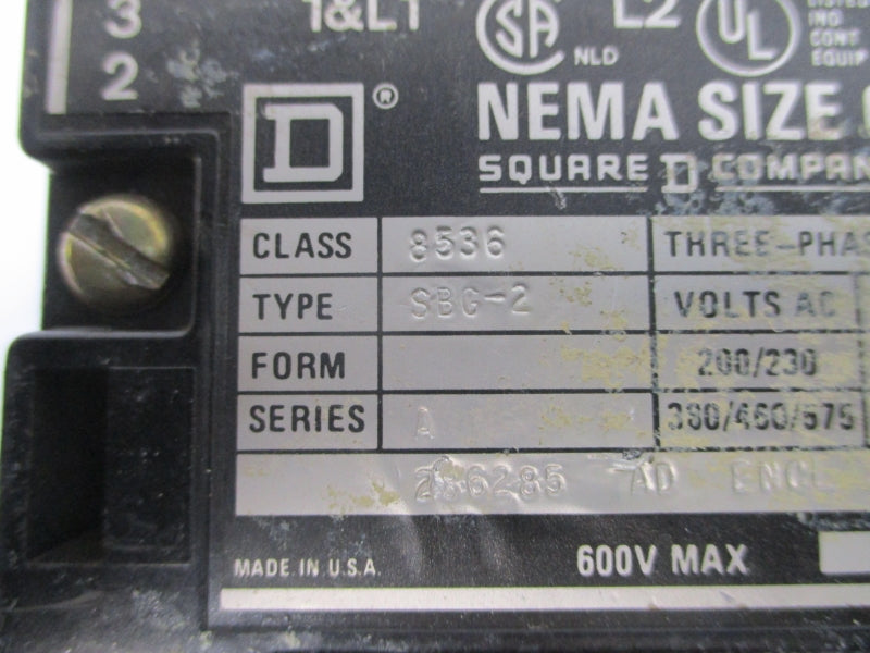 SQUARE D 8536SBG2V02 SER. A 110/120V UNMP