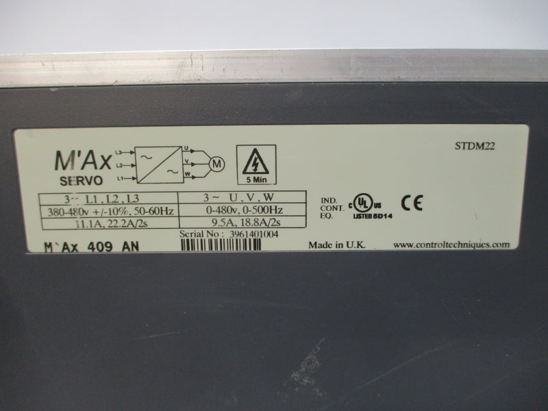 CONTROL TECHNIQUES M'AX409_AN STDM22 380-480V 11.1/22.2A (AS PICTURED) NSNP