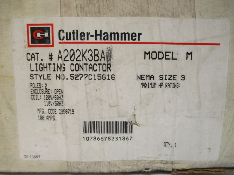 CUTLER HAMMER A202K3BAZ 5277C15G16 110/120V 100A NSMP