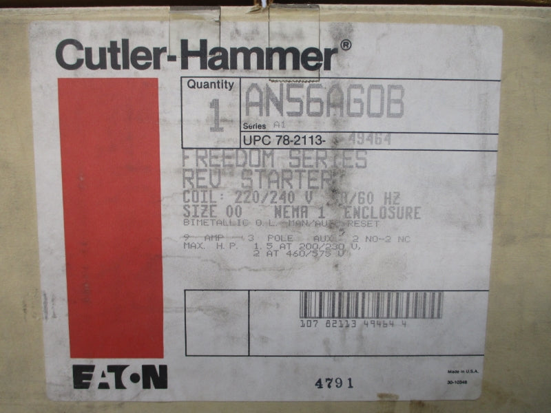 CUTLER HAMMER AN56AG0B SER. A1 220/240V 9A NSMP