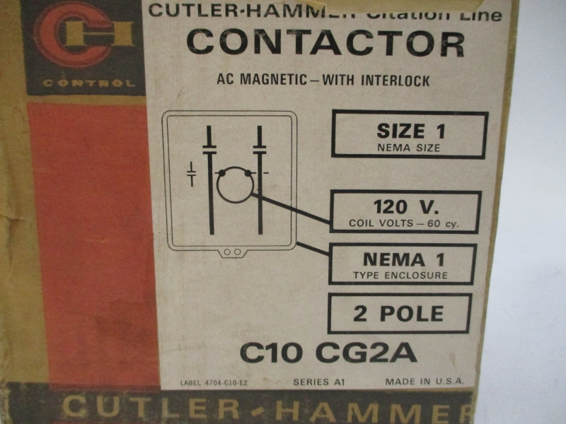 CUTLER HAMMER C10CG2A SER. A1 110/120V 27A NSMP