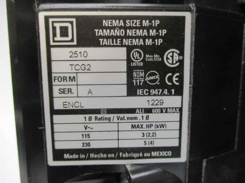 SQUARE D 2510TCG2 SER. A 115/230V NSMP