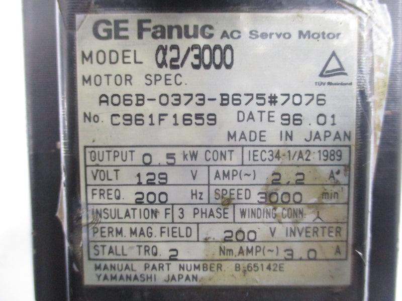 GE FANUC A06B-0373-B675#7076 129VAC 2.2A UNMP