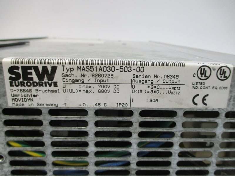 SEW EURODRIVE MAS51A030-503-00 8260729 680/700VDC 30A UNMP