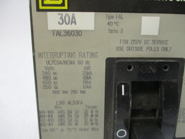 SQUARE D FAL36030 SER. 2 600V 30A NSMP