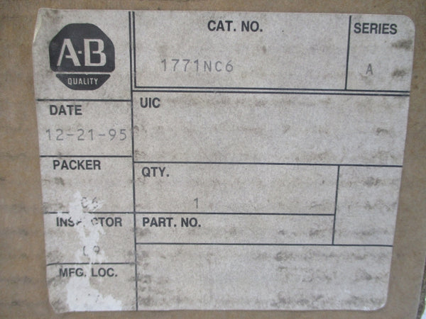 ALLEN BRADLEY 1771-NC6 SER. A REV. A NSMP