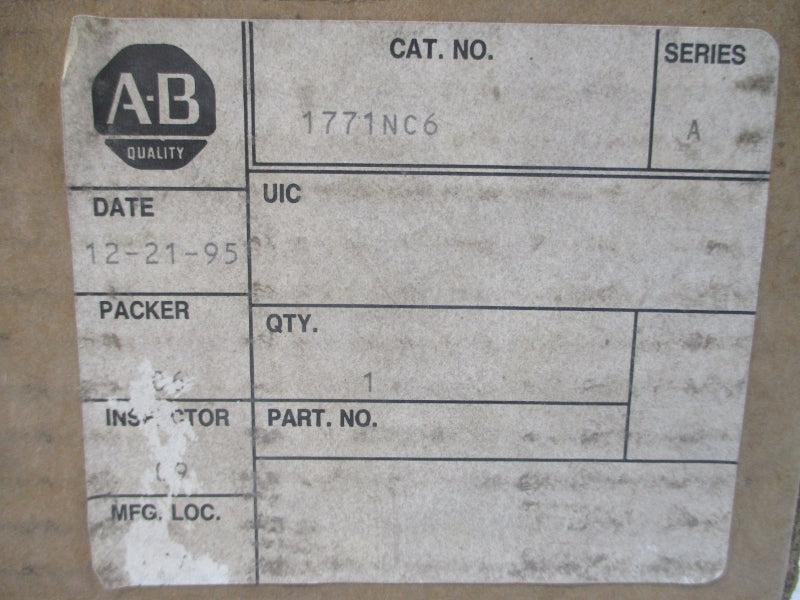ALLEN BRADLEY 1771-NC6 SER. A REV. A NSMP