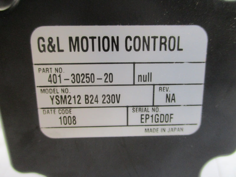 G&L MOTION CONTROL 401-30250-20 YSM212B24230V 230V NSMP