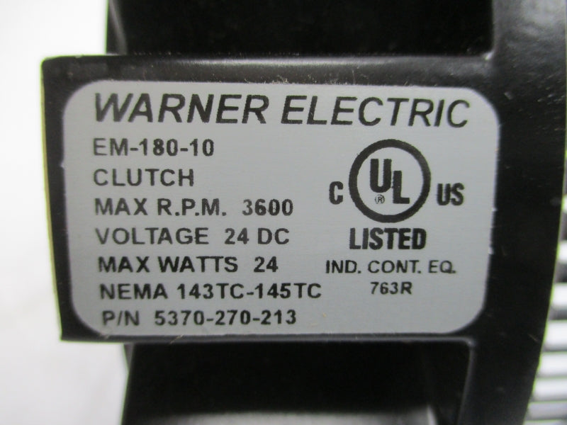 WARNER ELECTRIC 5370-270-213 EM-180-10  24VDC NSMP