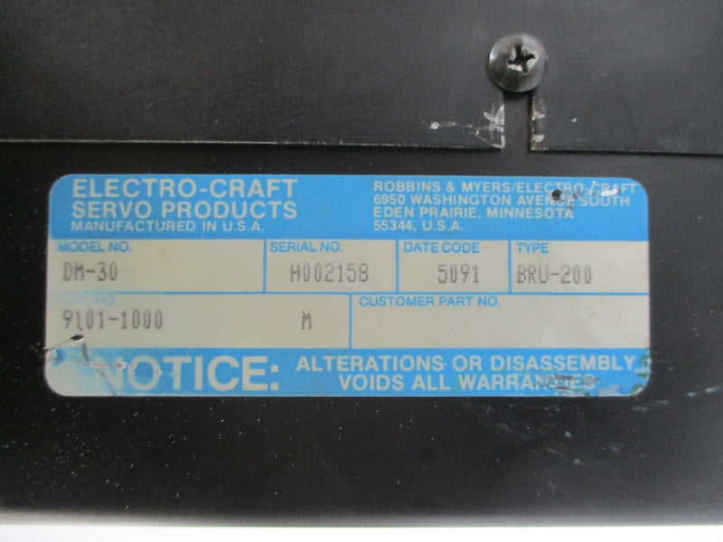 ELECTRO-CRAFT DM-30 BRU-200 9101-1000 UNMP