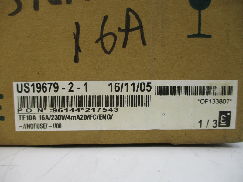 EUROTHERM TE10A16A/230V/4MA20/FC/ENG/-//NOFUSE/-//00 230V 16A NSMP