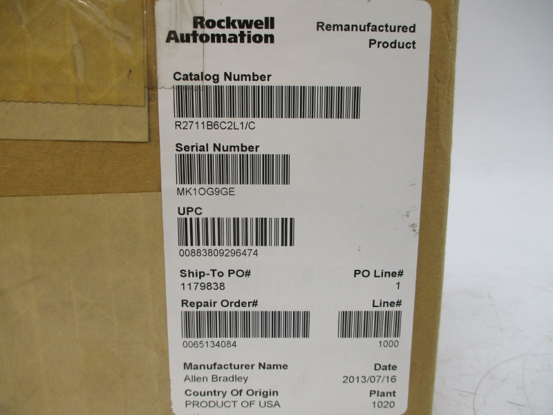 ALLEN BRADLEY 2711-B6C2L1 SER. C F/W 4.48 24VDC REMAN