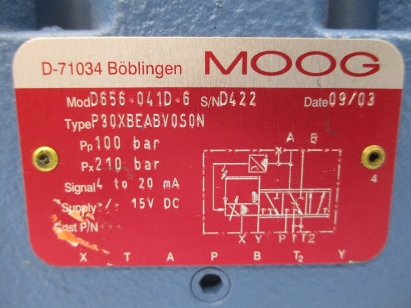 MOOG D656-041D-6 P30XBEABV0S0N 15VDC NSNP