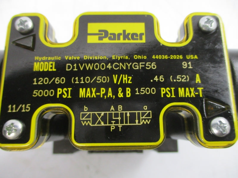 PARKER D31VW001C4NTGF56 110/120V .46-.52A 1500/5000PSI NSNP