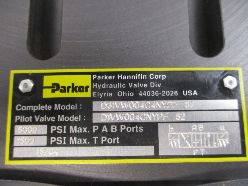 PARKER D31VW004C4NYPF82 110/120V 0.42-0.50A 1500/5000PSI NSNP