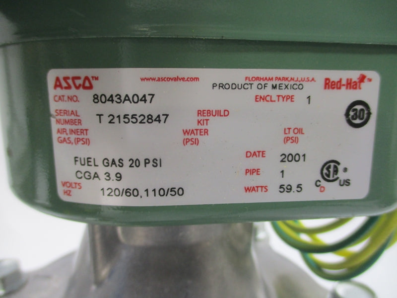 ASCO 8043A047 110/120V 20PSI 1" NSNP