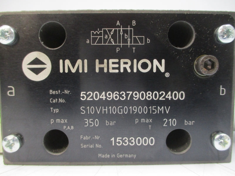 IMI HERION 5204963790802400 S10VH10G0190015MV 24VDC NSNP