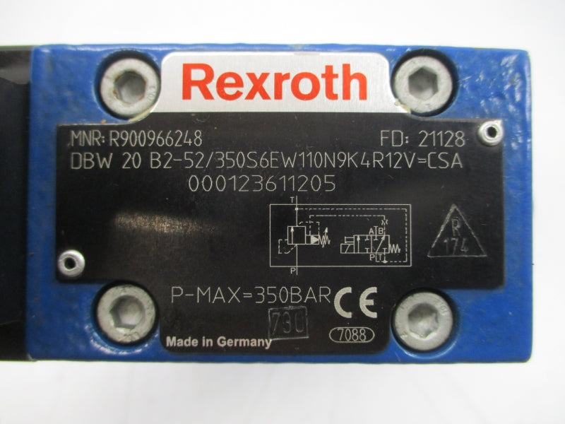 REXROTH DBW20B2-52/350S6EW110N9K4R12V-CSA R900966248 110/120V NSNP