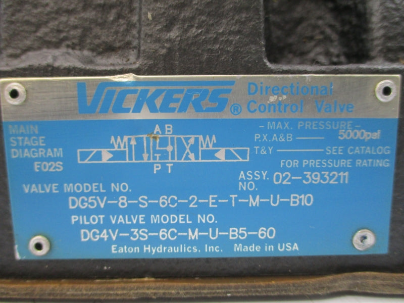 VICKERS DG5V8S6C2ETMUB10 02-393211 110/120V .46/.48A 5000PSI NSNP