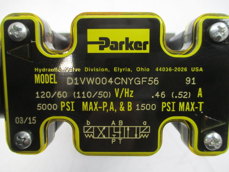PARKER D31VW001C4NYGF5691 110/120V .46/.52A 1500/5000PSI NSNP