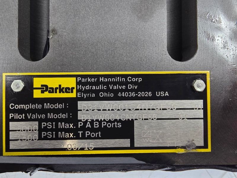 PARKER D31VW001C4NYGF5691 110/120V .46/.52A 1500/5000PSI NSNP