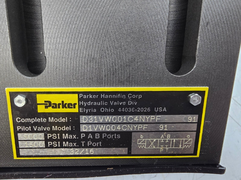 PARKER D31VW001C4NYPF91 110/120V .46/.52A 1500/5000PSI NSNP