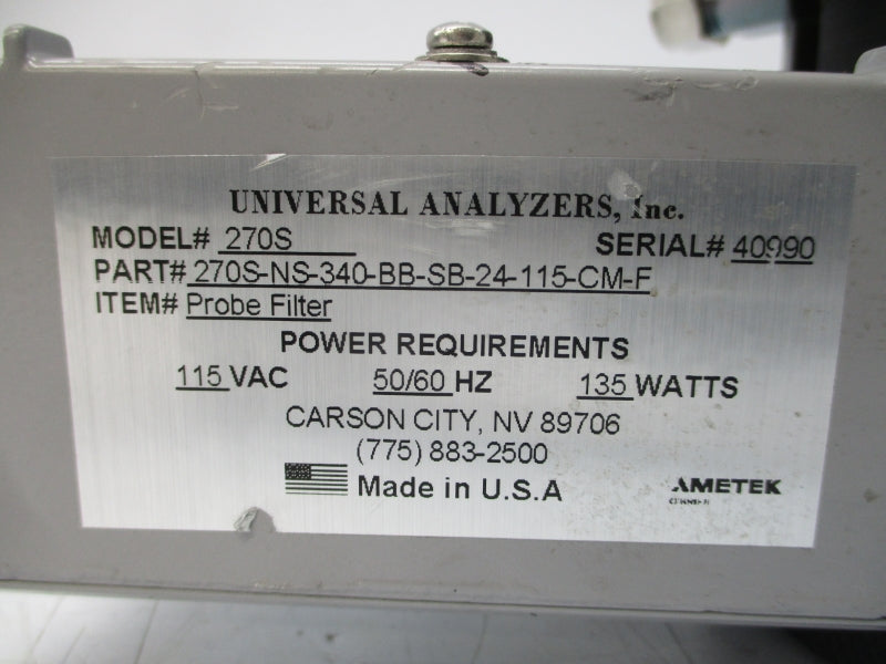 UNIVERSAL ANALYZER 270S-NS-340-BB-SB-24-115-CM-F 270S 115VAC NSNP