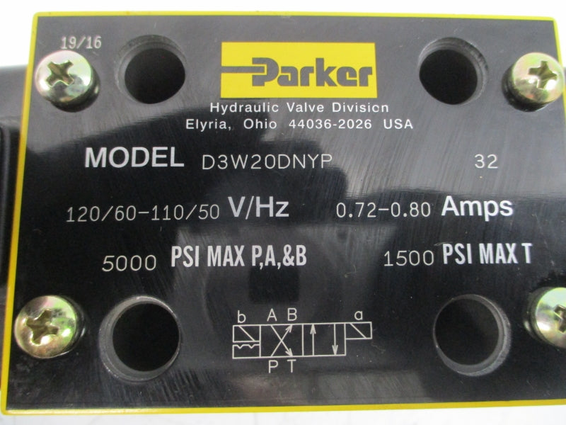 PARKER D3W20DNYP 110/120V 0.72-0.80A 1500/5000PSI NSNP