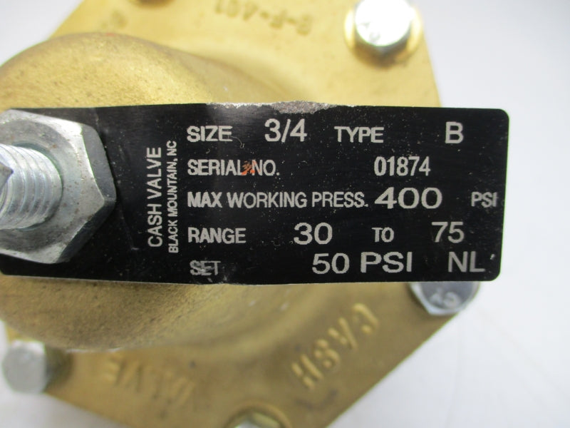 CASH VALVE TYPE B 30-75PSI 3/4" NSNP