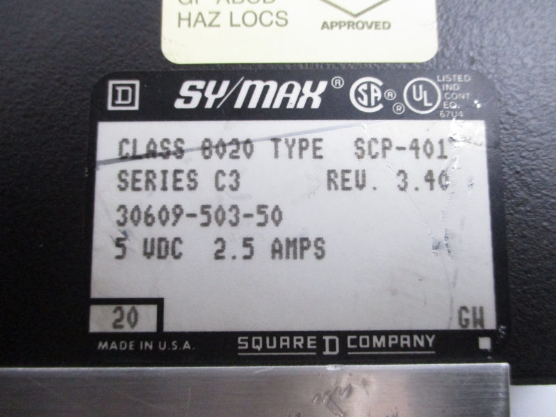 SQUARE D 8020SCP401 SER. C3 5VDC 2.5A REV. 3.40 UNMP
