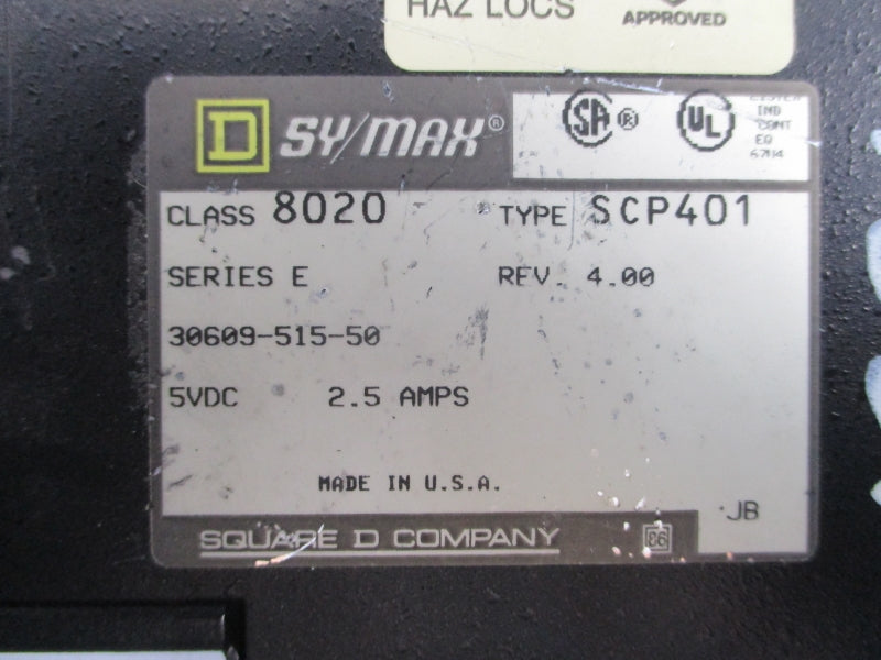 SQUARE D 8020SCP401 SER. E 5VDC 2.5A REV. 4.00 UNMP