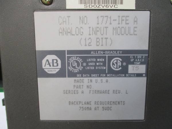 ALLEN BRADLEY 1771-IFE SER. A 5VDC REV. L UNMP