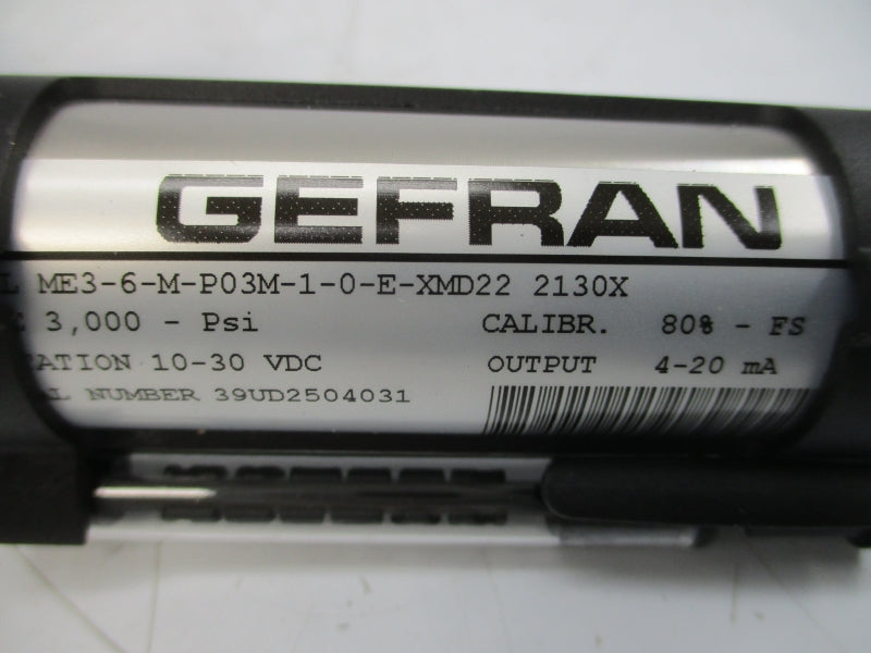 GEFRAN ME3-6-M-P03M-1-0-E-XMD222130X 10-30VDC 3000PSI NSMP