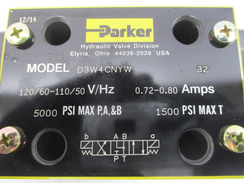 PARKER D3W4CNYW32 110/120V 0.72-0.80A 1500/5000PSI NSMP