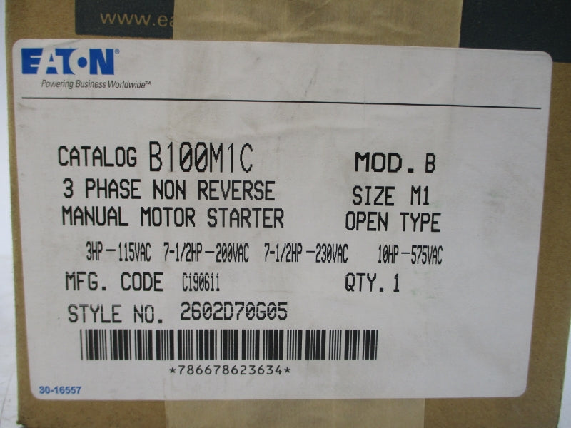 EATON B100M1C 575VAC NSFS
