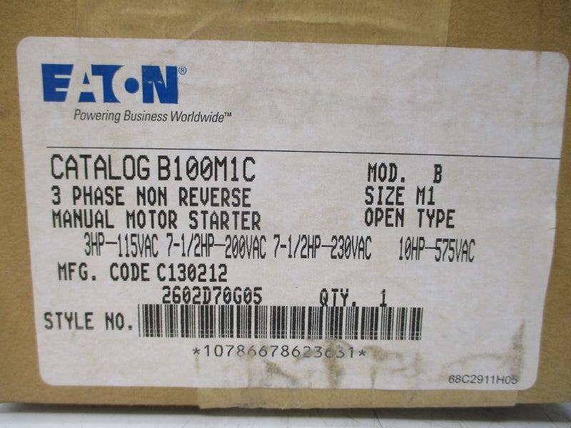EATON B100M1C 575VAC NSMP