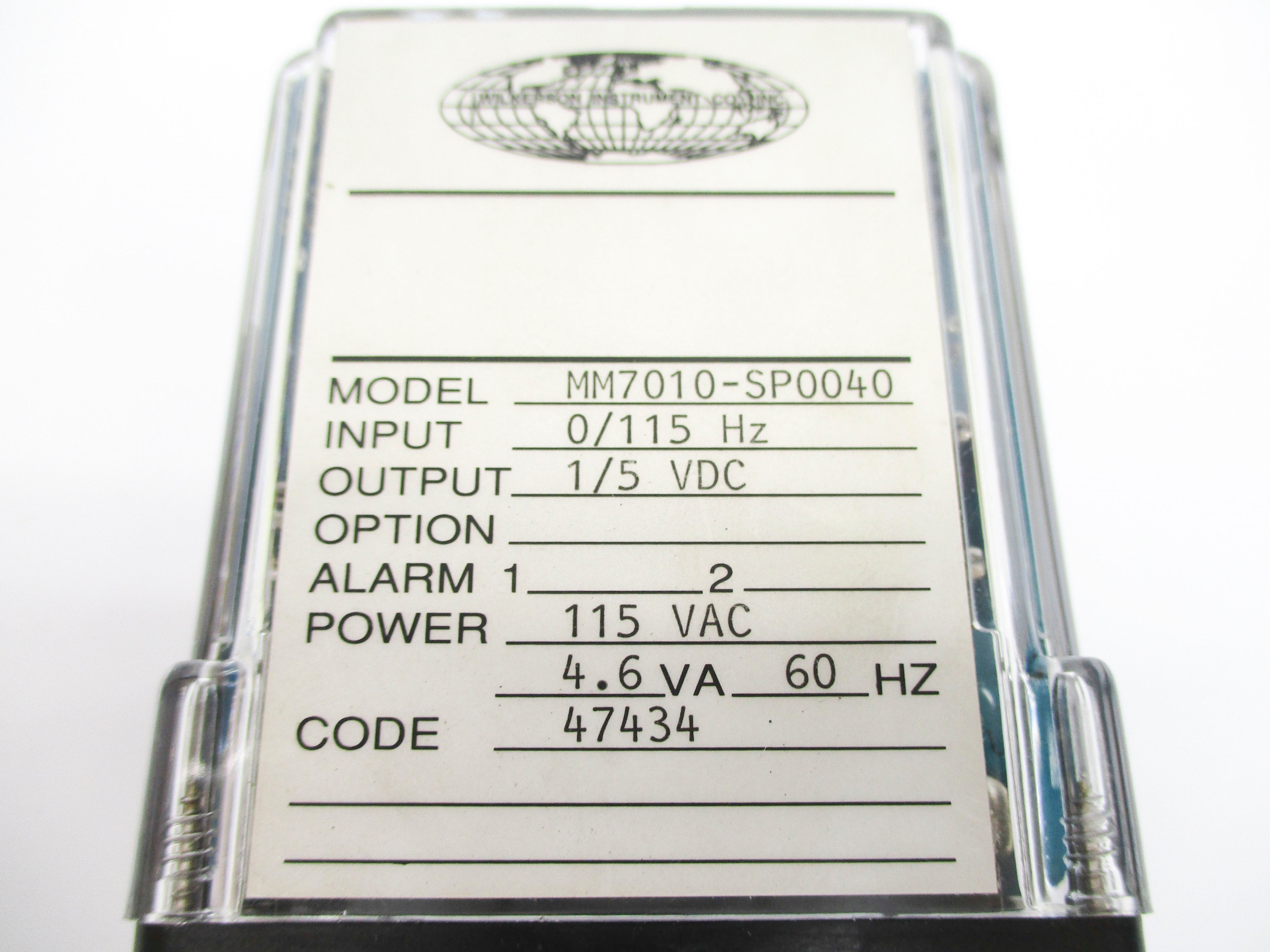 WILKERSON INSTRUMENT MM7010-SP0040 115VAC NSNP