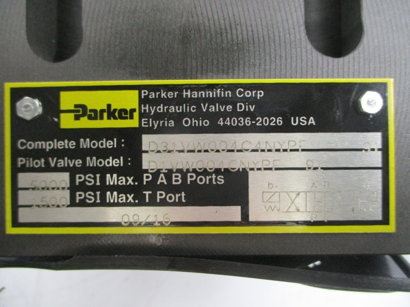 PARKER D31VW004C4NYPF91 110/120V .46-.52A 1500/5000PSI NSNP