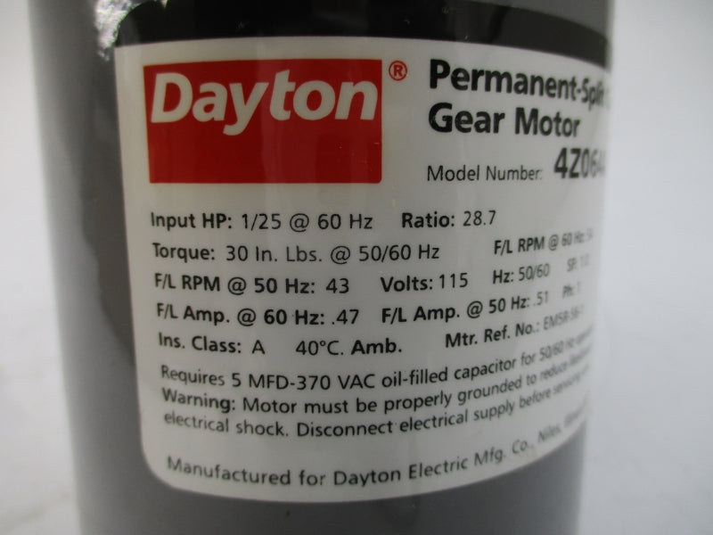 DAYTON 4Z064A 115VAC .47/.51A NSMP