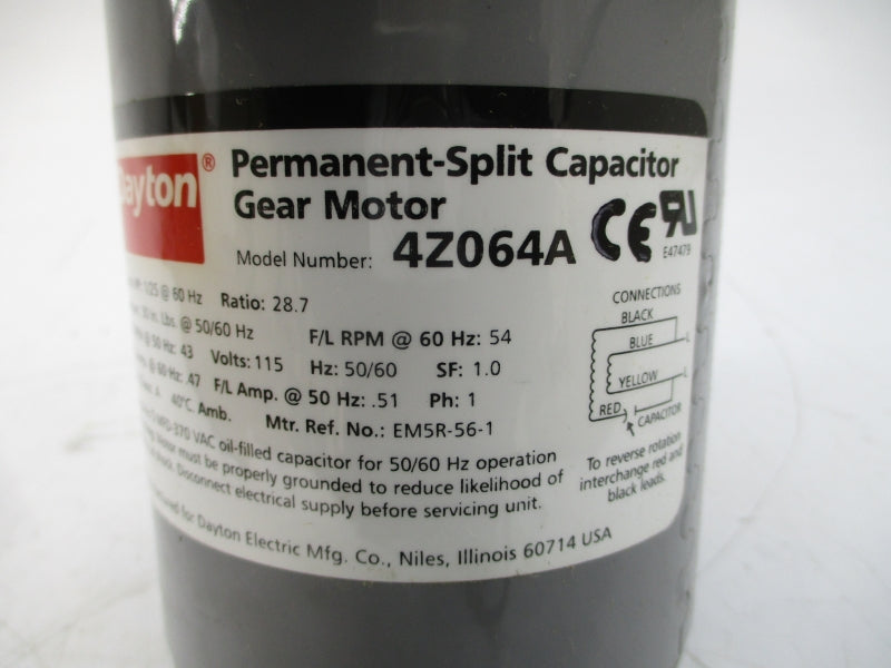 DAYTON 4Z064A 115VAC .47/.51A NSMP