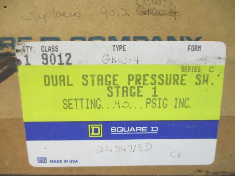 SQUARE D 9012GKW4 SER. C 1.5-75PSI NSMP