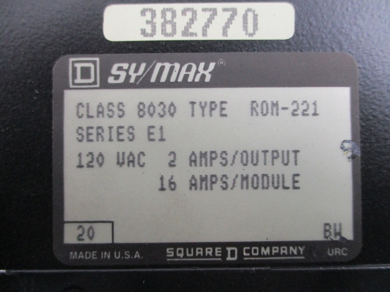 SQUARE D 8030ROM221 SER. E1 120VAC 2/16A UNMP