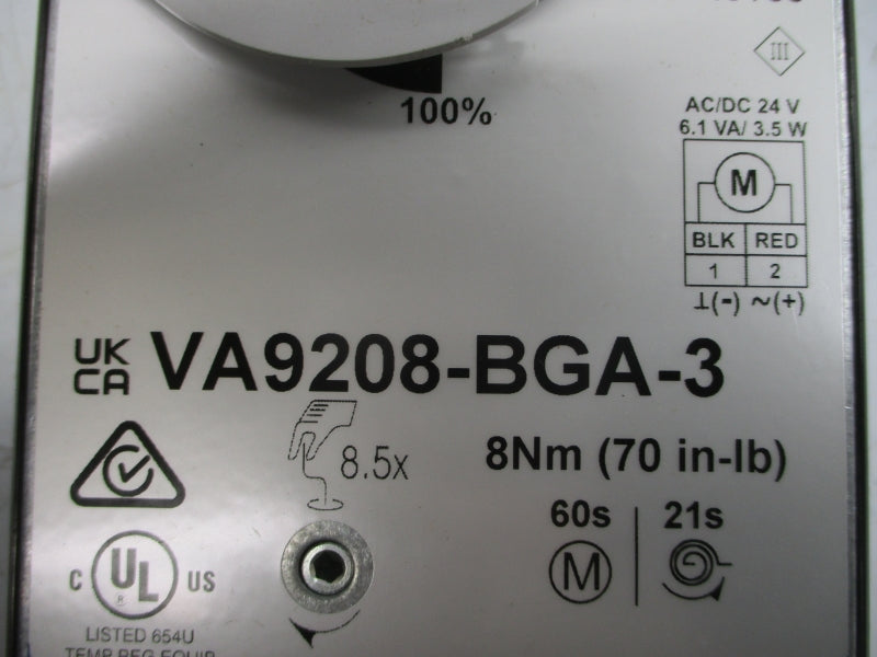 JOHNSON CONTROLS VA9208-BGA-3 24VAC/DC 21-60S NSMP