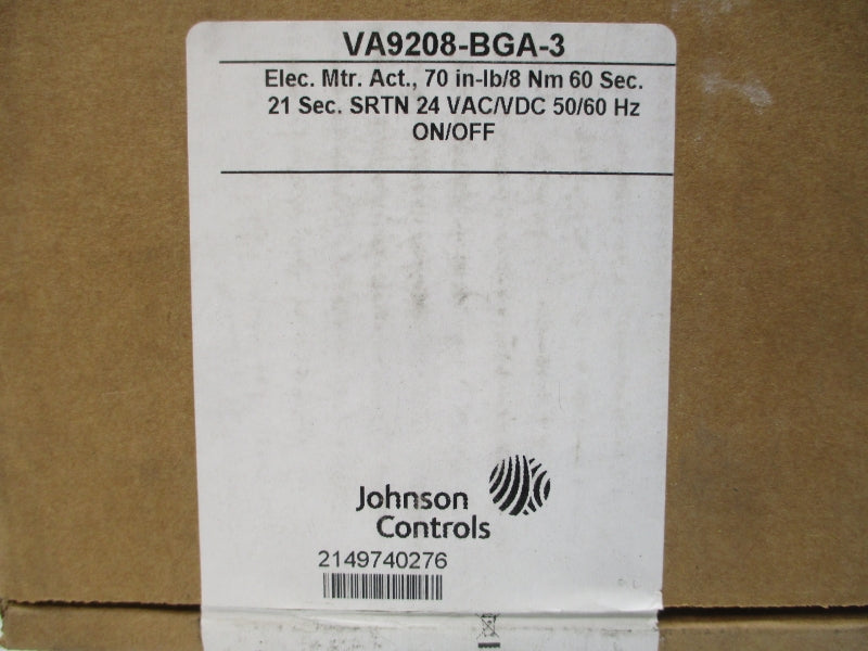 JOHNSON CONTROLS VA9208-BGA-3 24VAC/DC 21-60S NSMP