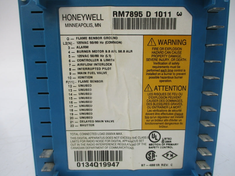 HONEYWELL RM7895D1011 120VAC REV. C UNMP