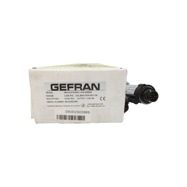 GEFRAN ME3-6-M-P03M-1-0-E-XMD22 10-30VDC 3.000PSI NSMP