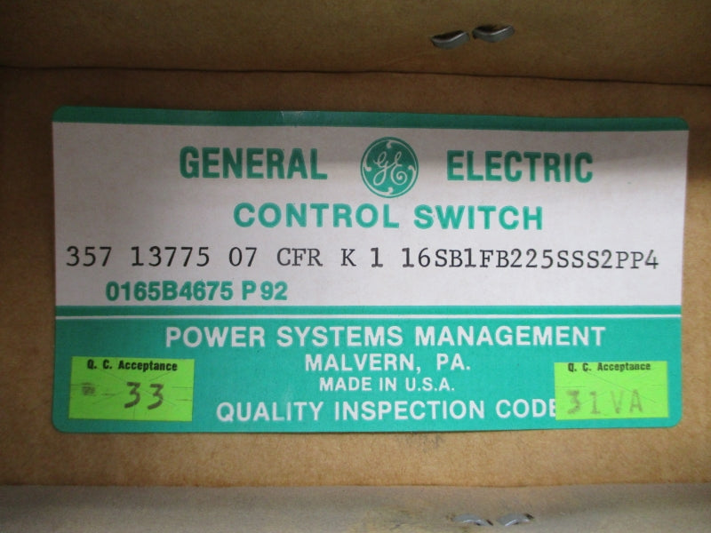 GENERAL ELECTRIC 16SB1FB225SSS2PP4 SB-1 NSMP