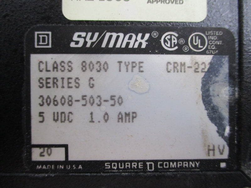 SQUARE D 8030CRM222 SER. G 5VDC 1.0A UNMP
