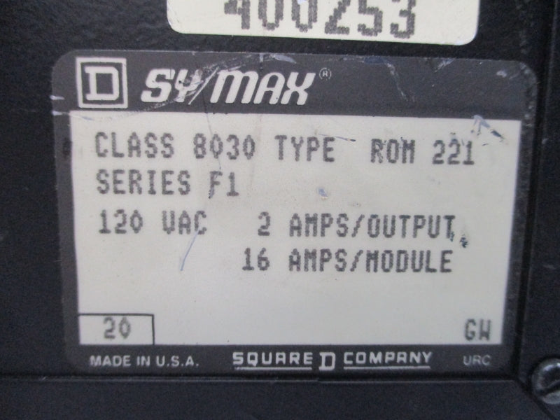SQUARE D 8030ROM221 SER. F1 120VAC 2-16A UNMP